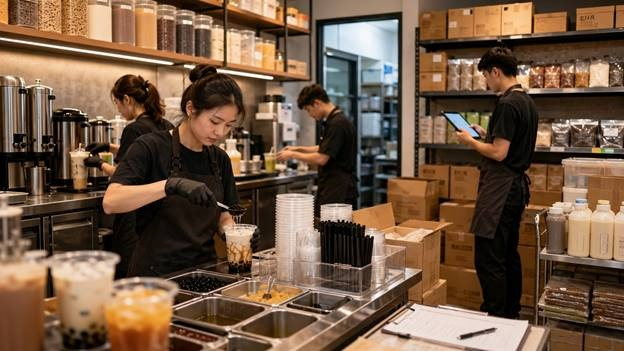 A group of people in a store

AI-generated content may be incorrect.
