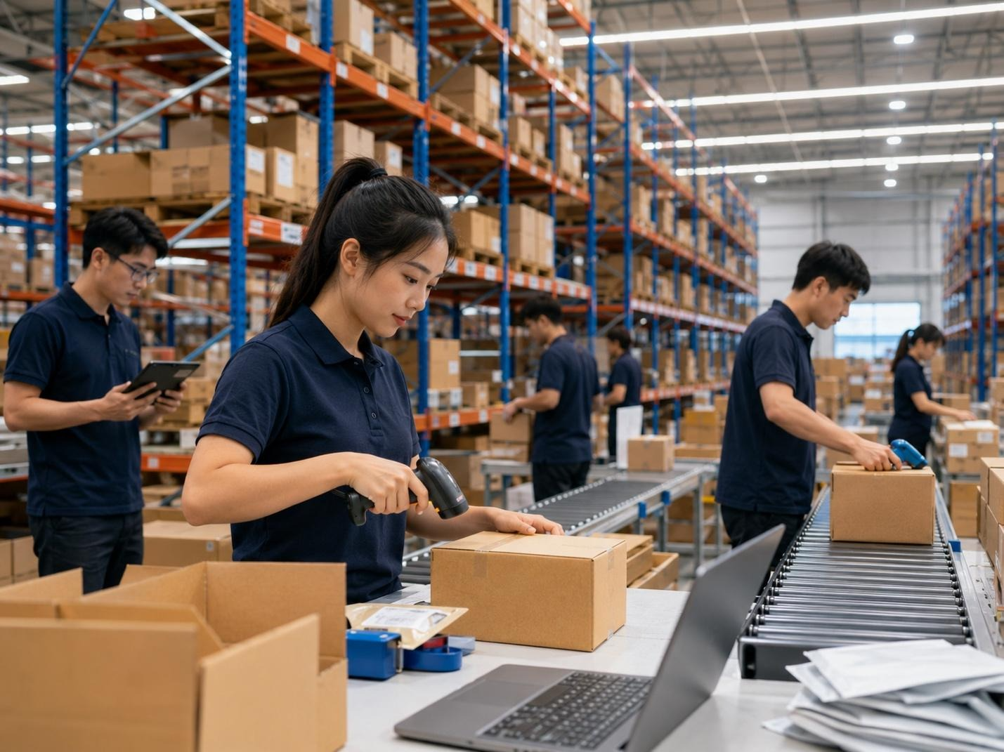 A group of people working in a warehouse
AI-generated content may be incorrect.